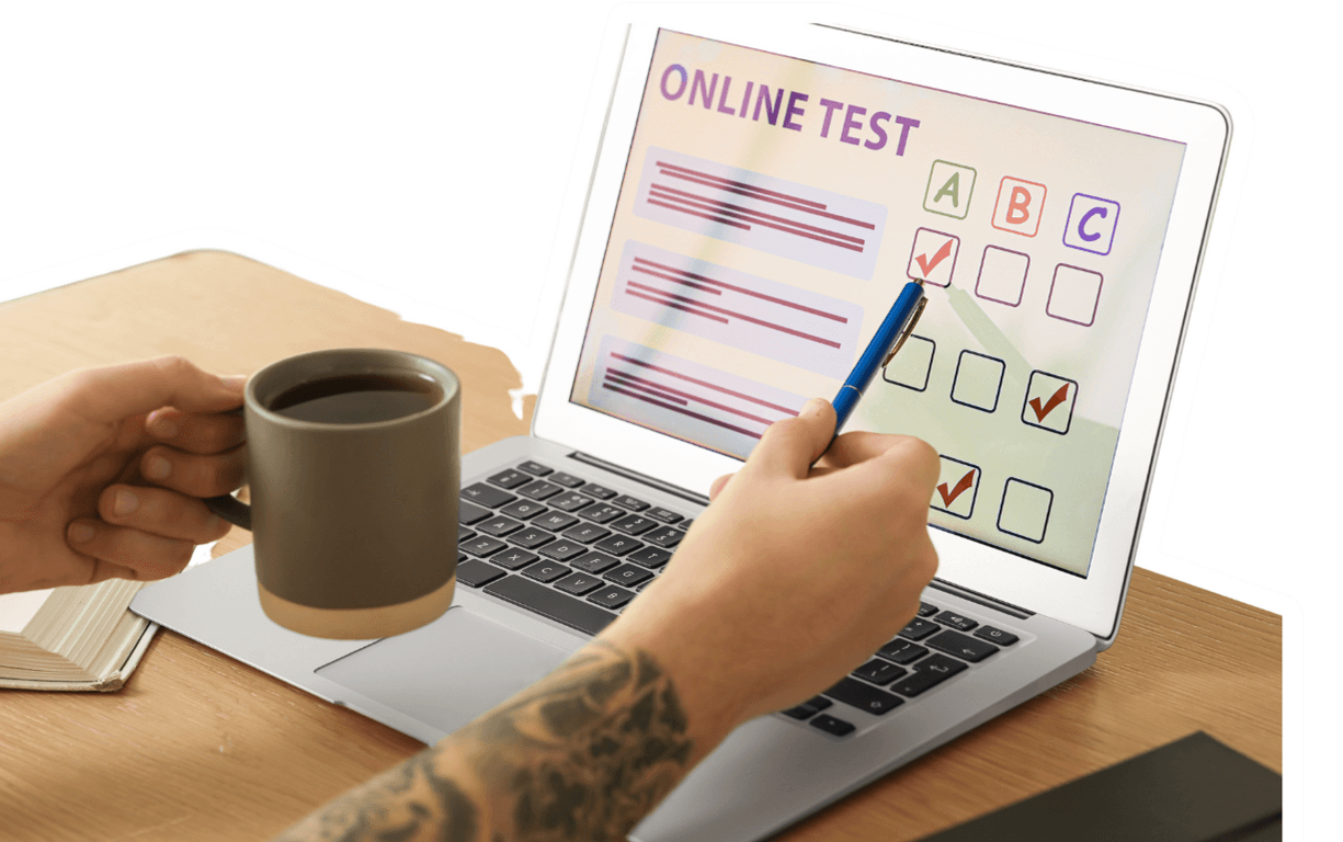 online test mockup