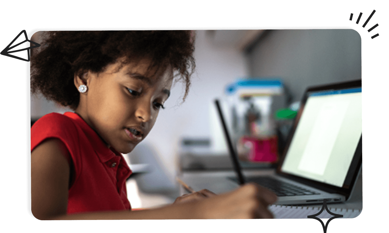 a girl child studying